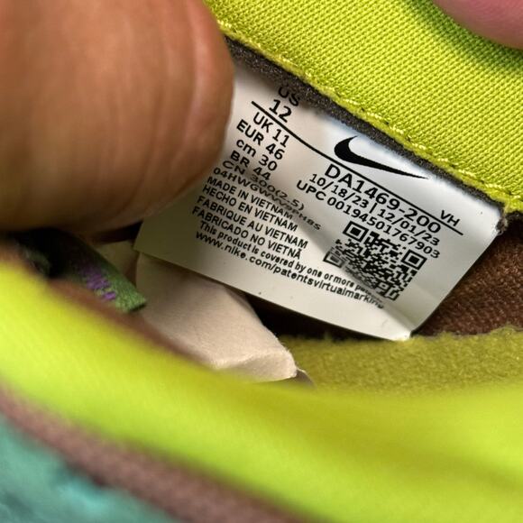 Nike Dunk Low SP Retro ‘Veneer’ 2020 Brown Green Purple DA1469-200 Men’s Size 12 - Picture 9 of 11